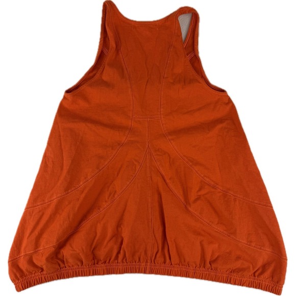 Free People Beach Orange Tank Size XS oversized Elastic Hem - Picture 2 of 9